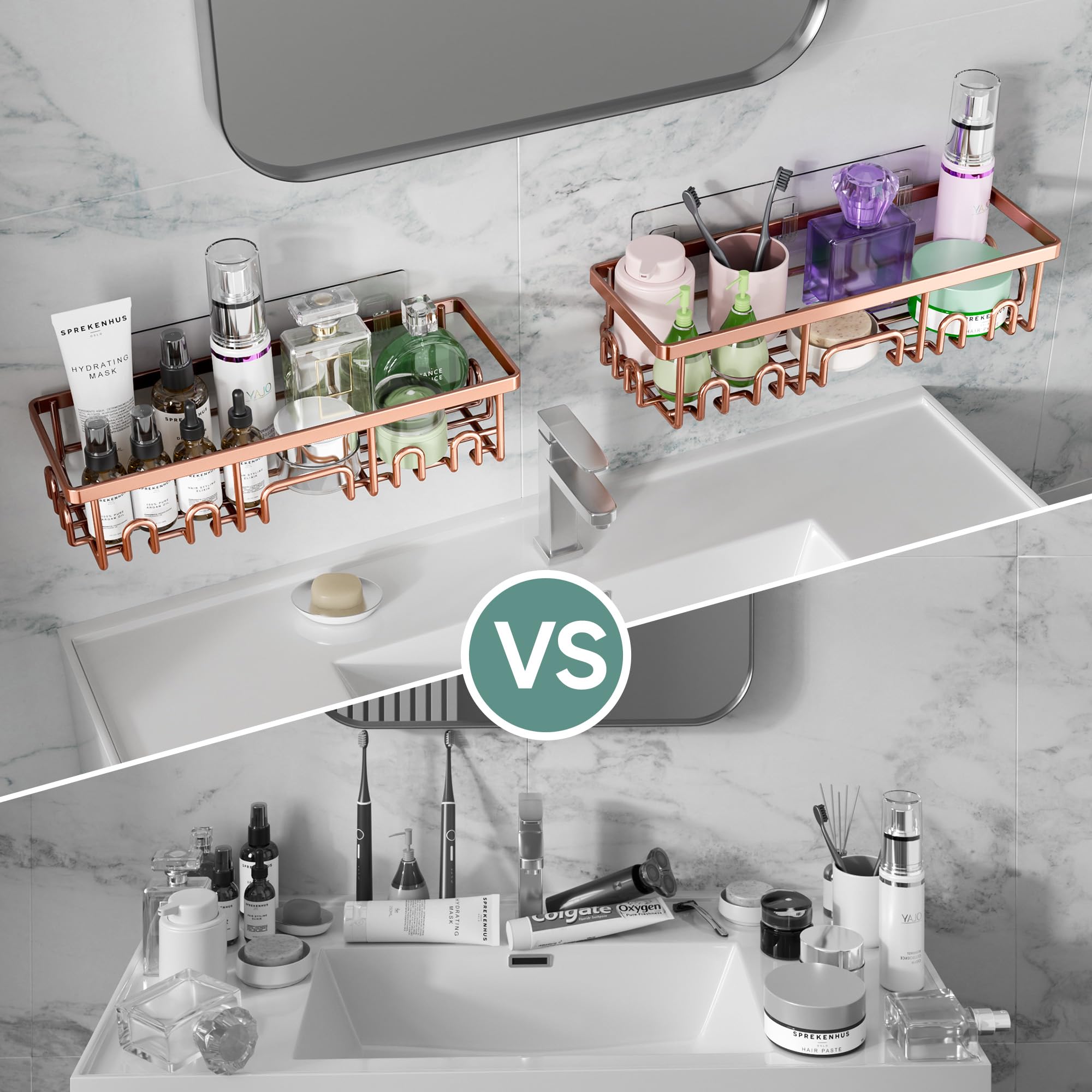 Veken large caddy offers ample storage for shampoo and conditioner.