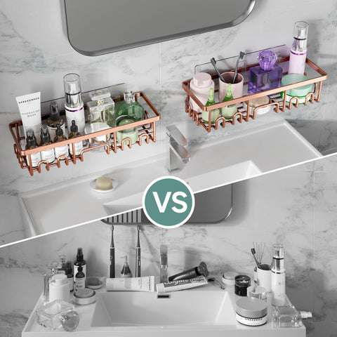 Veken large caddy offers ample storage for shampoo and conditioner.