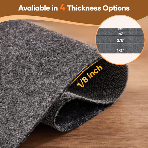 Veken rug pad cushion options offer soft underfoot comfort.