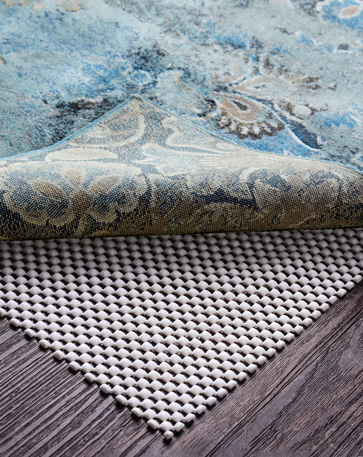 Veken rug pad gripper keeps a 2.5x14 ft rug secure on hardwood floors.