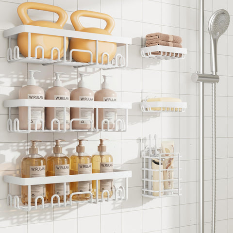 Veken shower caddy, large, organizes shampoos and conditioners for easy access.