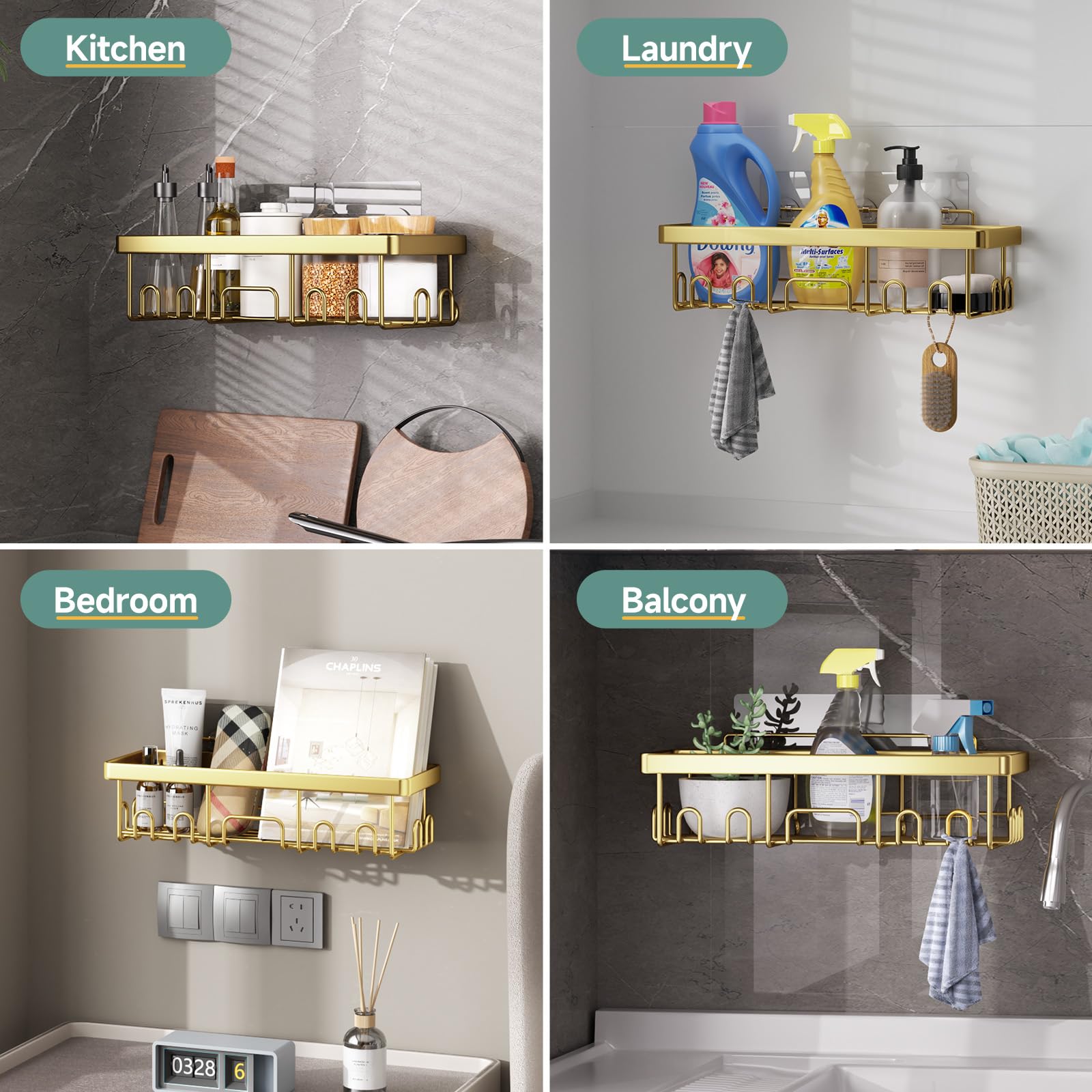 Veken caddy design is waterproof and rust-resistant for damp bathrooms.