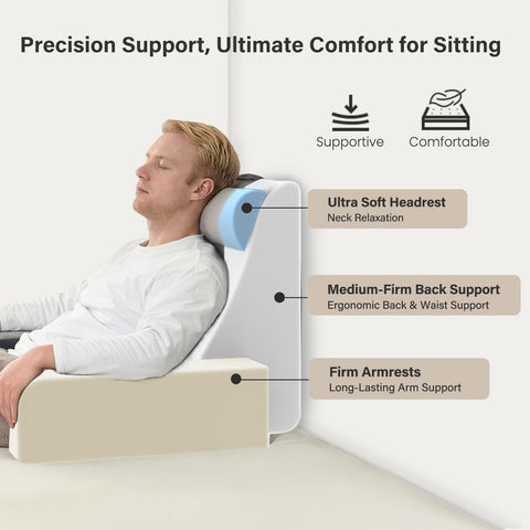 Vekkia reading pillow with built-in armrests for stable support