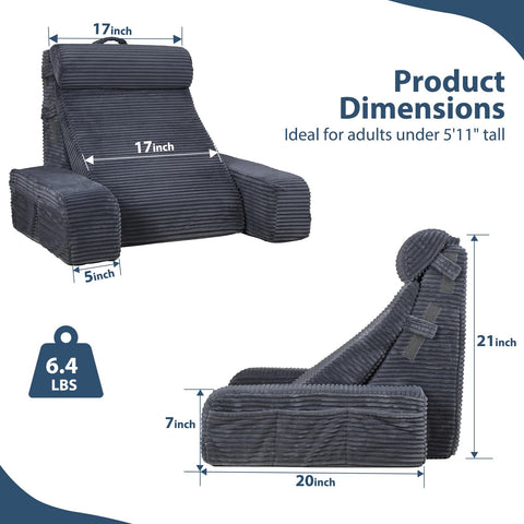 Vekkia five oversized pockets keep books and remotes within reach.