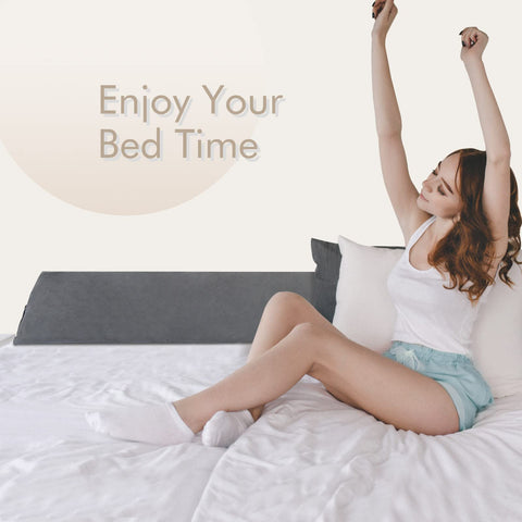 Vekkia gray fabric finish complements most bedrooms.