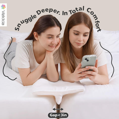 Vekkia high-density foam delivers soft, pressure-free comfort between mattresses.
