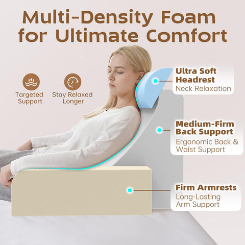 Vekkia Reading Pillow built-in arms provide steady support during sessions.
