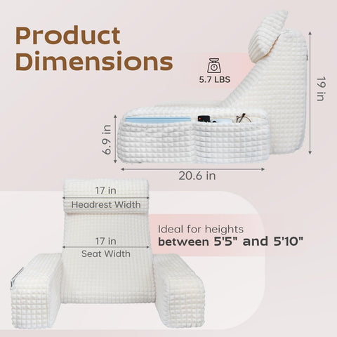 Vekkia Reading Pillow durable structure supports everyday lounging.