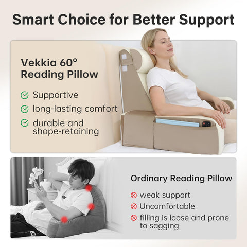 Vekkia multi-density foam core supports head and back during long sessions