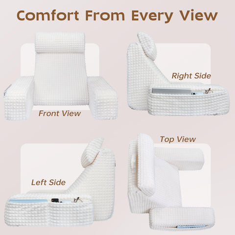 Vekkia Reading Pillow portable handle simplifies moving it.