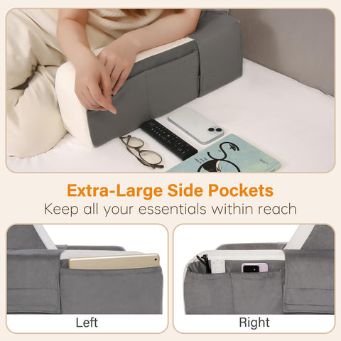 Vekkia reading pillow with removable armrests for customizable lounging