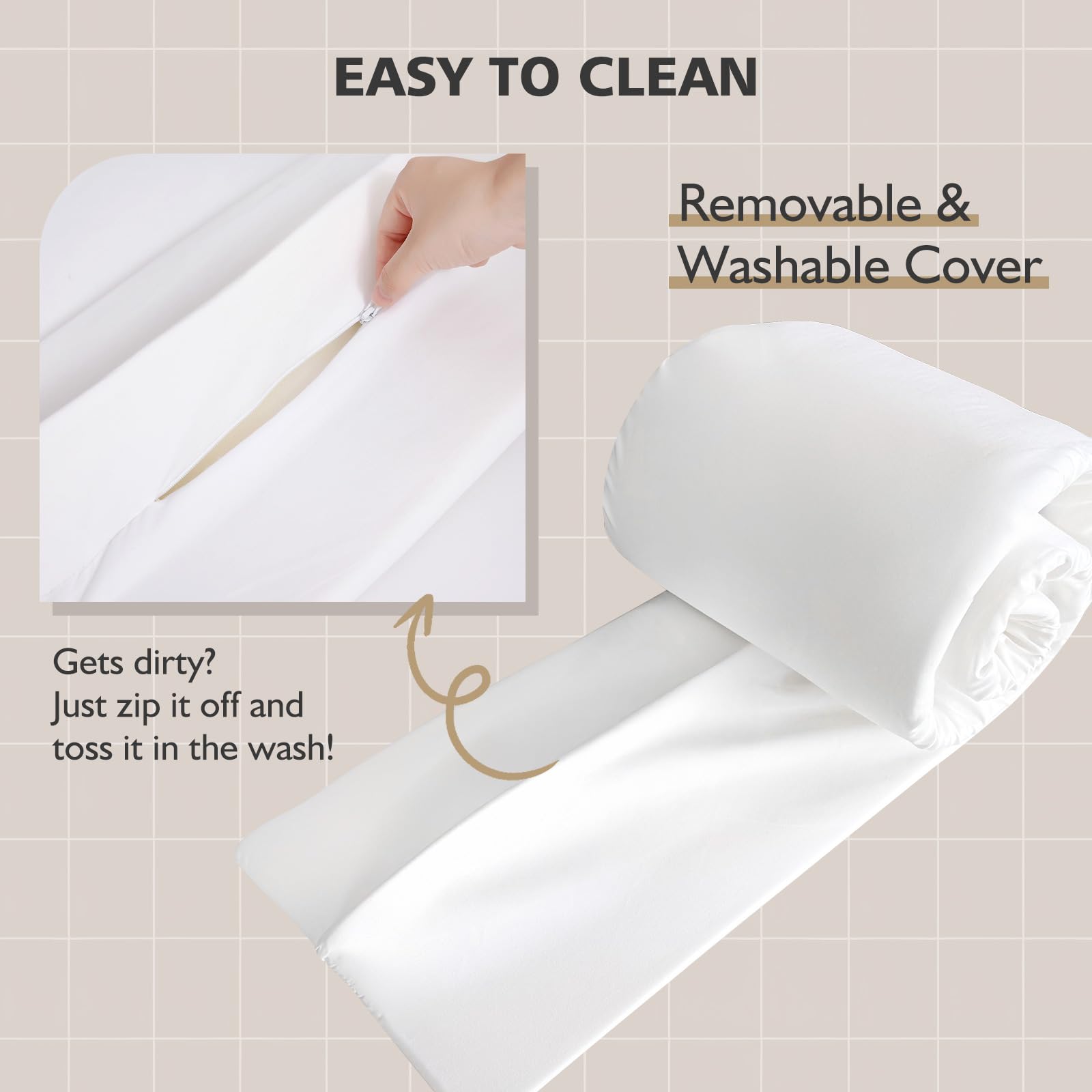 Vekkia stable-core edges prevent shifting along mattress seams.