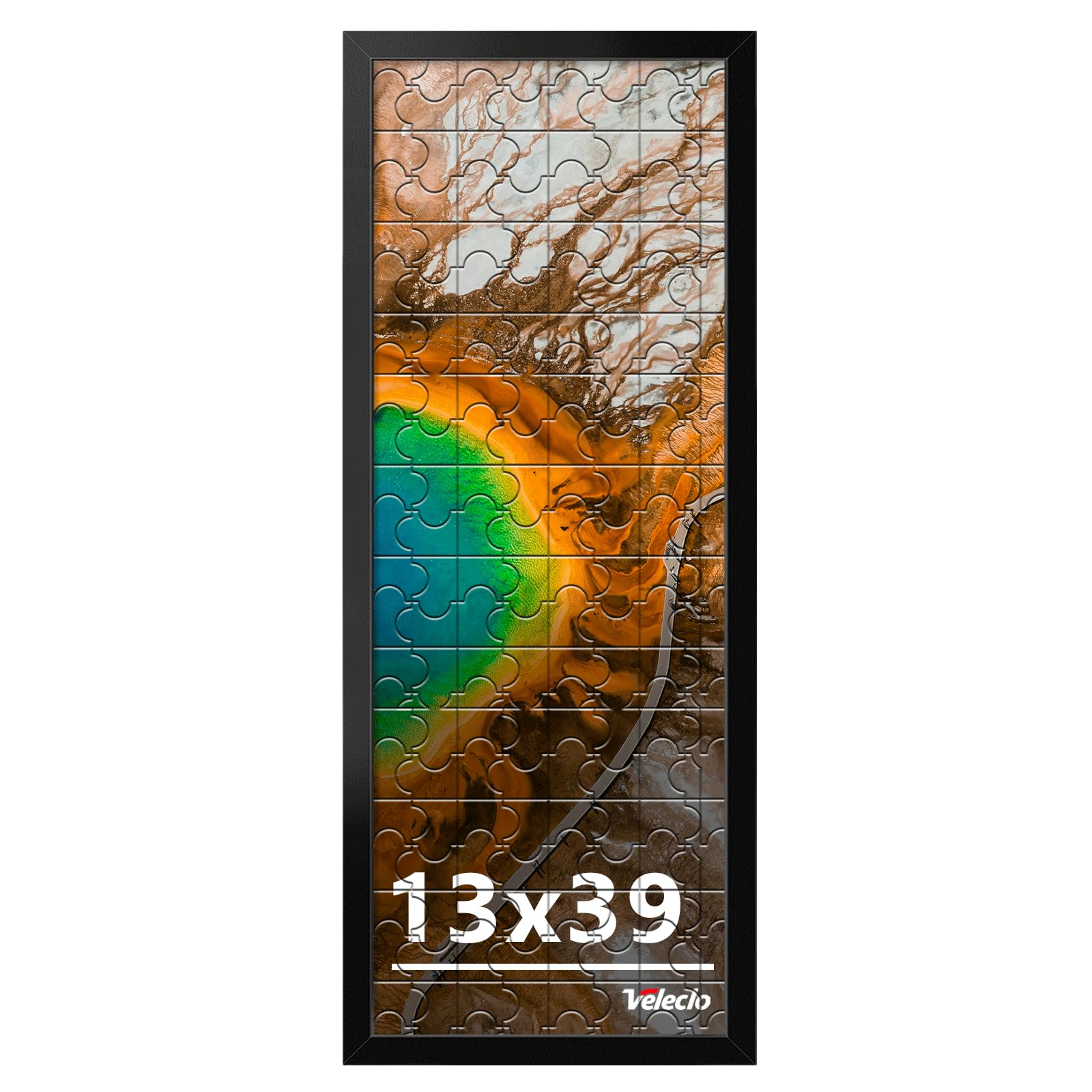 Veleclo 13x39 frame close-up with durable PVC and shatterproof plexiglass protecting memories.