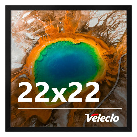 Veleclo 22x22 frame for wall display in a clean, modern look.