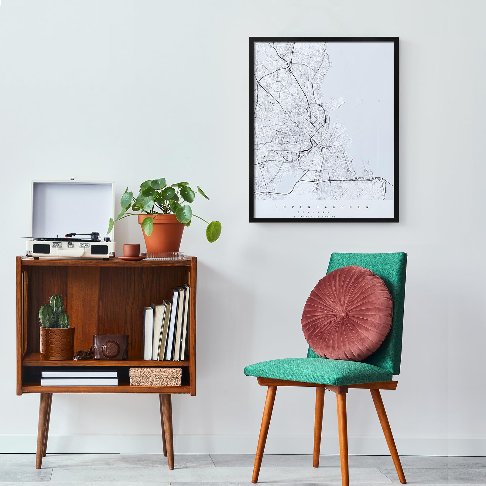 Veleclo 22x28 frame on wall ready for gallery-style setup.
