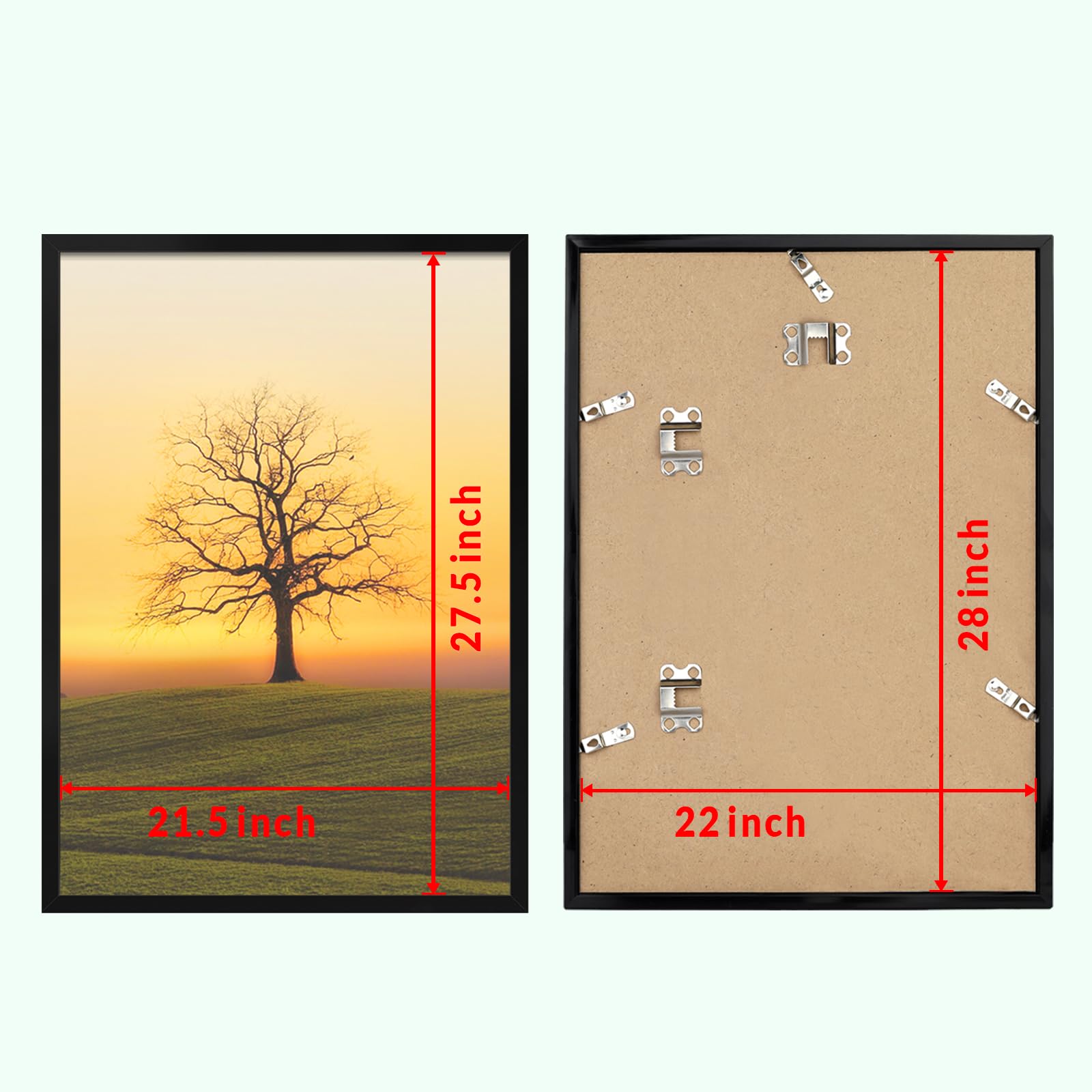 Veleclo 22x28 frame features shatterproof plexiglass for safe display.