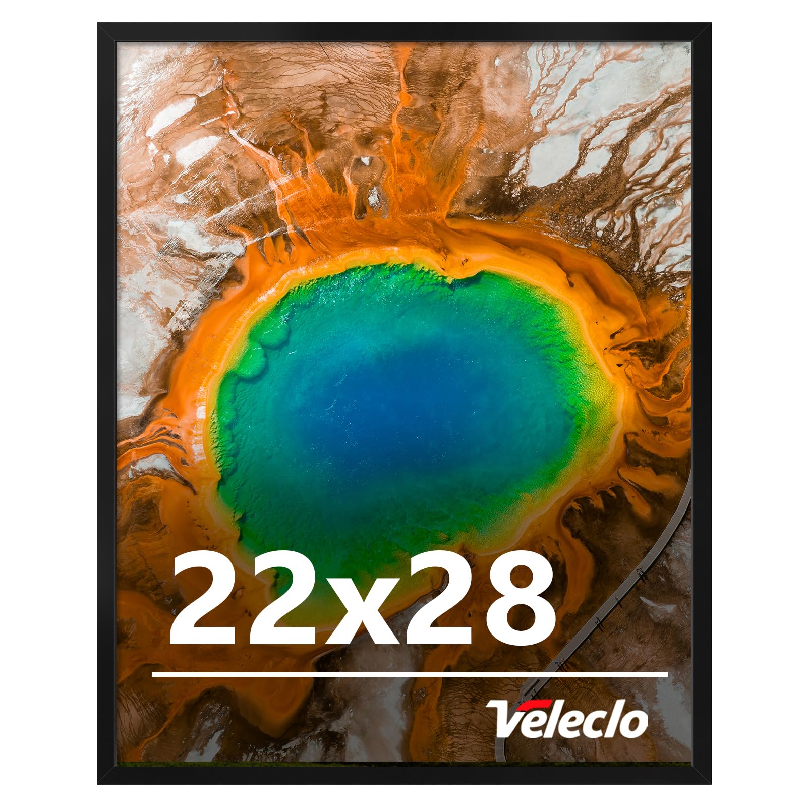 Veleclo 22x28 frame on wall, front view, ideal for gallery-style displays.