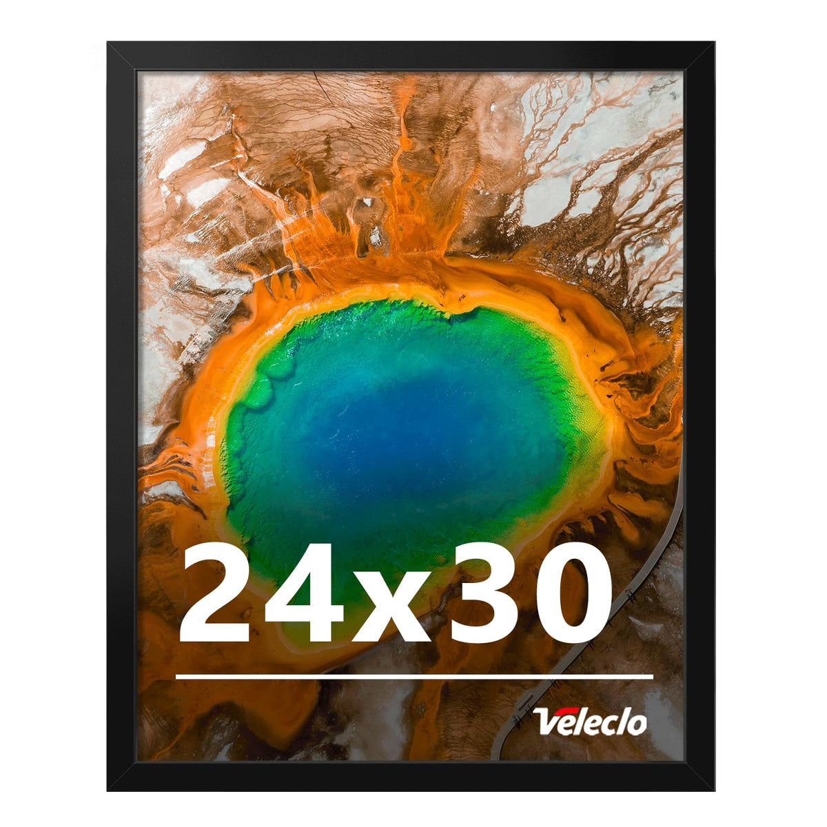 Veleclo 24x30 frame front view black for gallery-style wall display