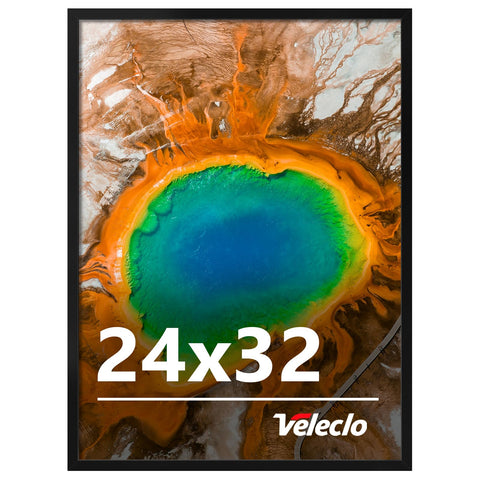 Veleclo 24x32 black frame mounted on wall for a bold gallery look.