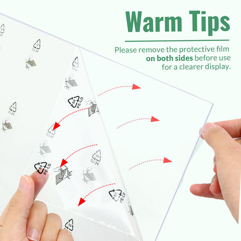 Veleclo shatterproof plexiglass panel protects photos with crisp viewing surface.