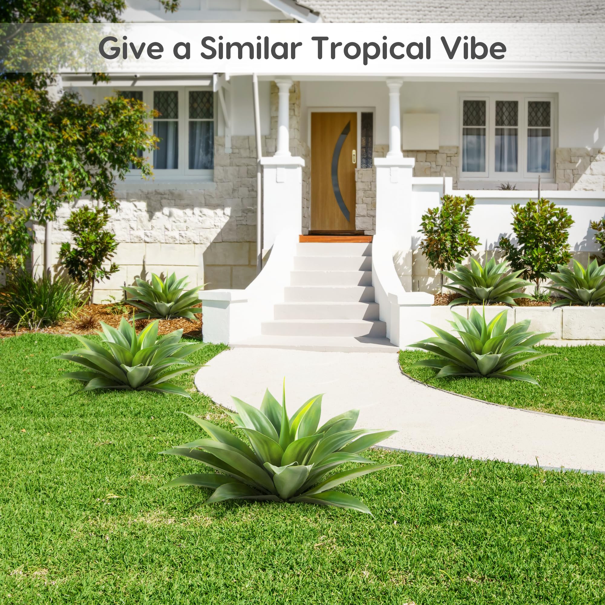 Velener agave 28-inch outdoor set multi-plant setup for bold, low-maintenance decor.