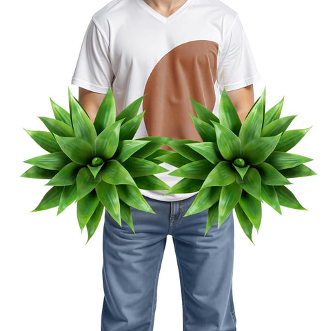 Velener artificial agave plant 18-inch left view for outdoor decor highlighting lifelike texture.