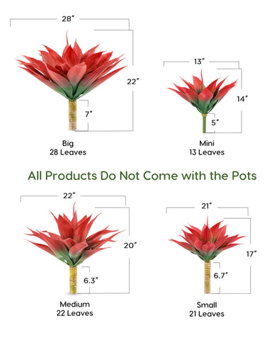 Velener red artificial agave stems set of 2 enhances indoor living spaces.