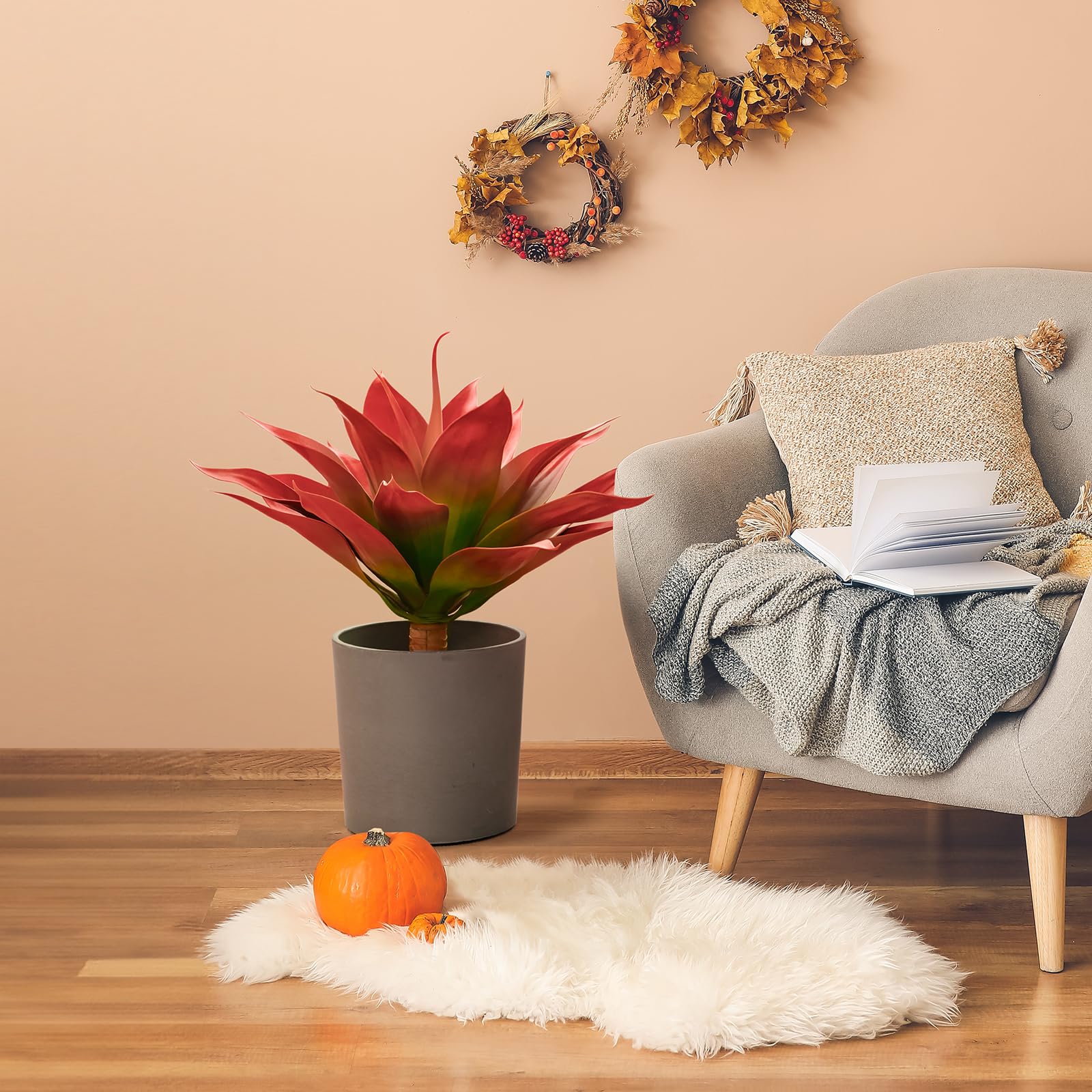 Velener Fall fake agave adds greenery with minimal upkeep.