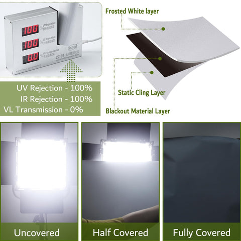 VELIMAX white blackout film installed on a glass door panel