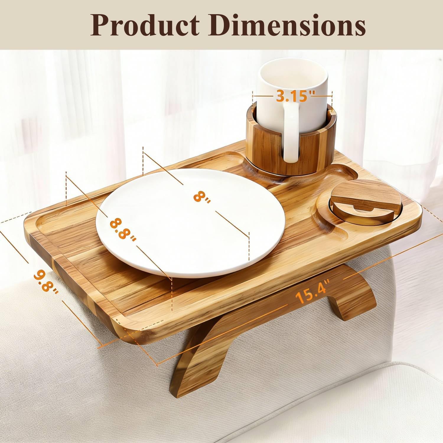 Vellabliss armrest table finish is smooth and easy to wipe clean.