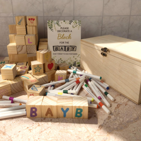 VELLCHO baby shower sign with simple rules for guests to join.
