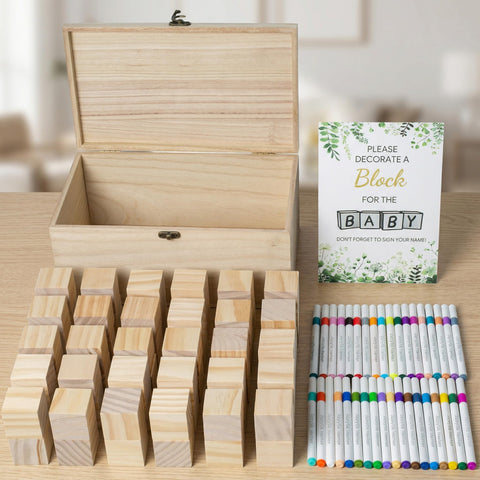 VELLCHO pine blocks sized 1.5 inches for sturdy, safe play and crafts.