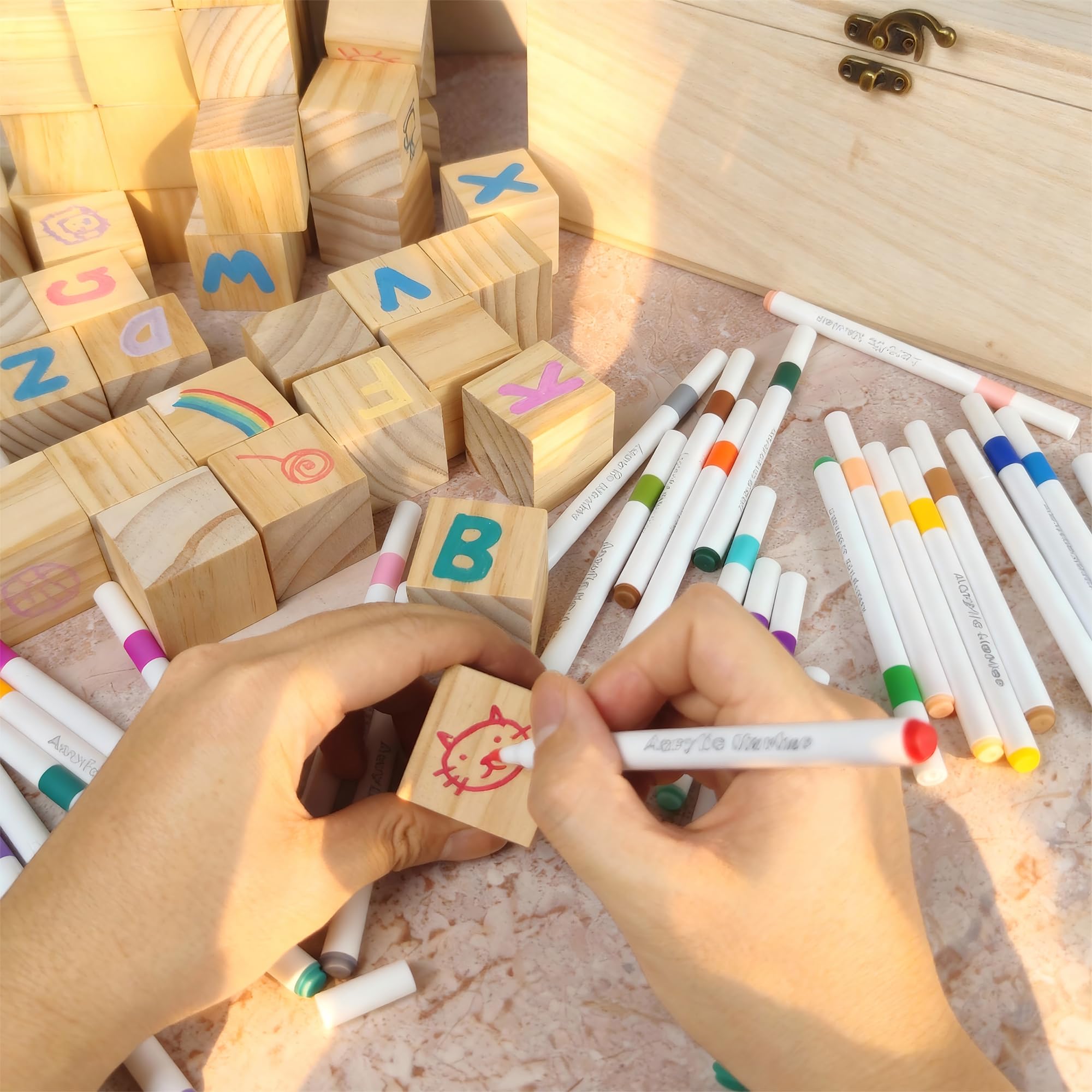 VELLCHO wooden storage box keeps all kit items neatly organized.