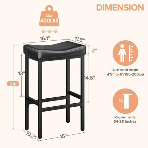 Vellorise bar stools side profile shows space-saving footprint for small kitchens.