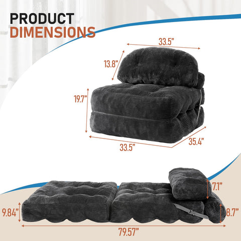 Vellorise folding sofa bed open, showing sofa configuration for guests.