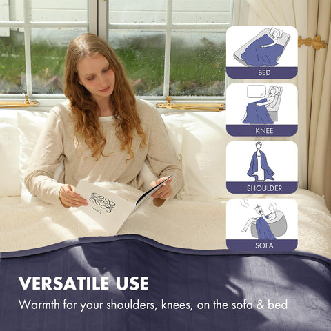 VELLUBAM heated blanket throw machine washable for easy care and reuse