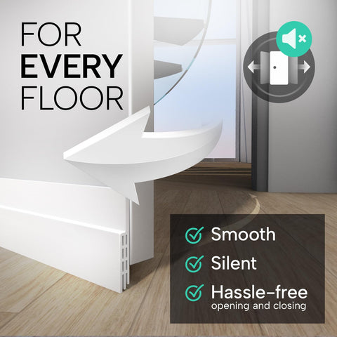 Vellure bottom door seal in use indoors reduces noise.