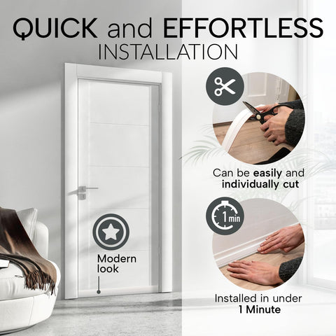 Vellure energy-saving seal blocks cold air from exterior doors.