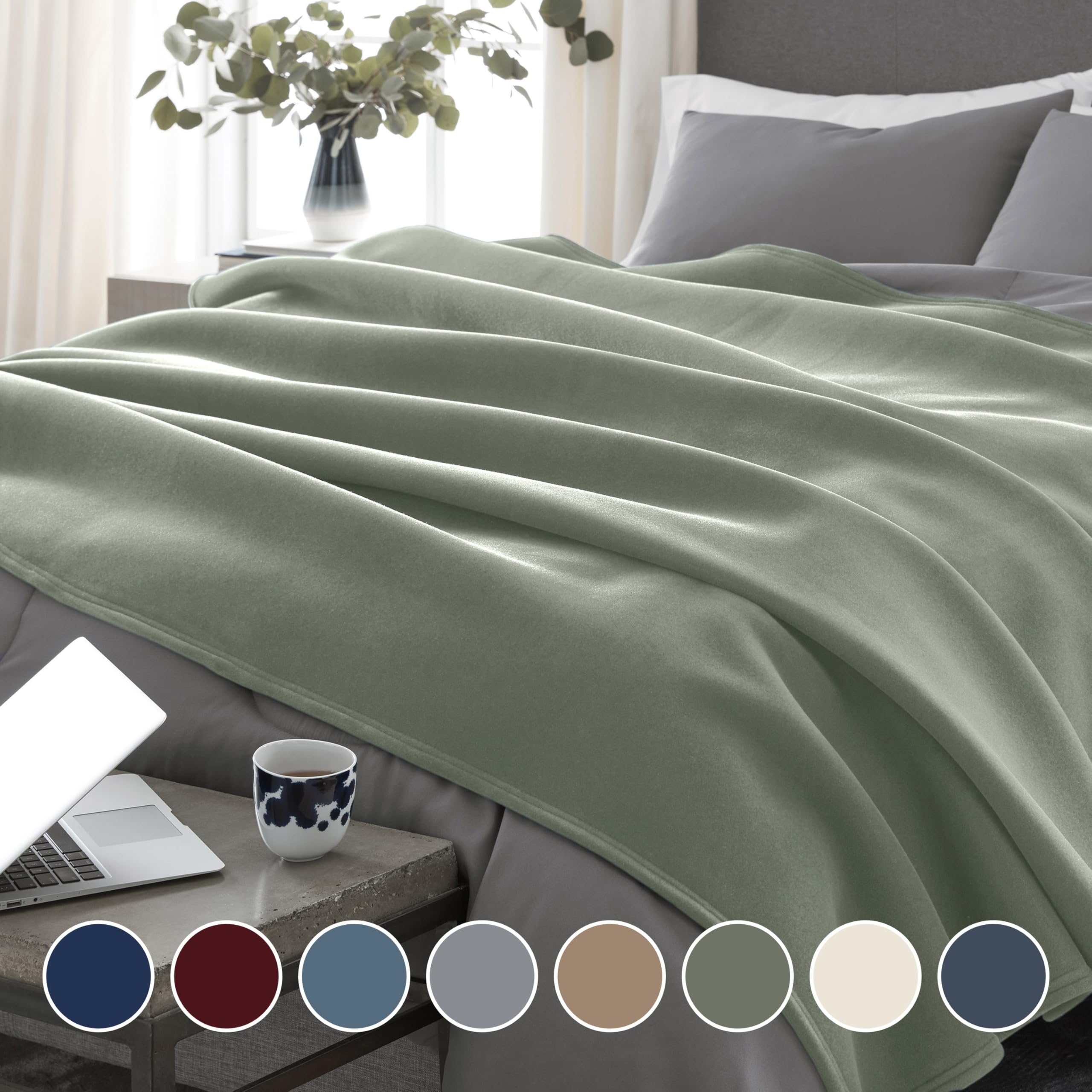 Vellux Original Queen Blanket on bed scene offers soft warmth without heaviness.