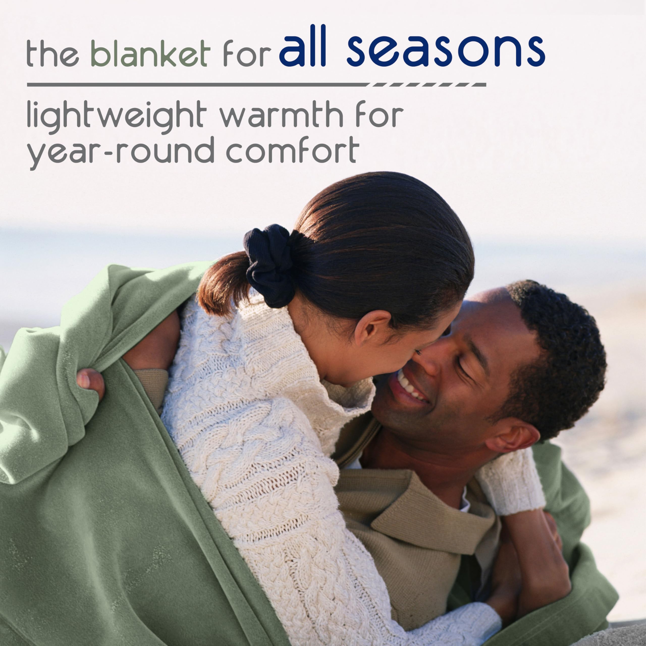 Vellux Original Queen Blanket on couch for cozy lounging.