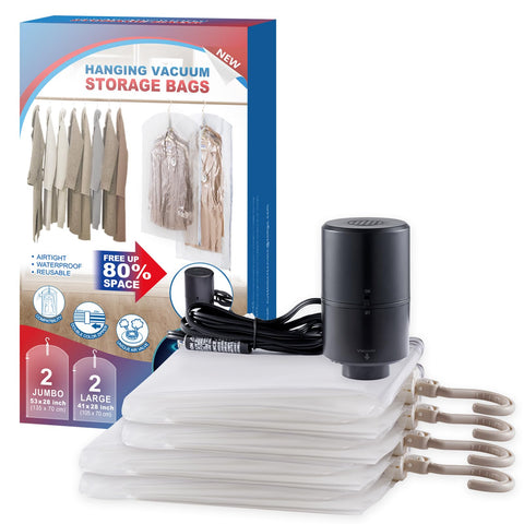 VELMADE hanging bags with long and short sections for organized wardrobes.
