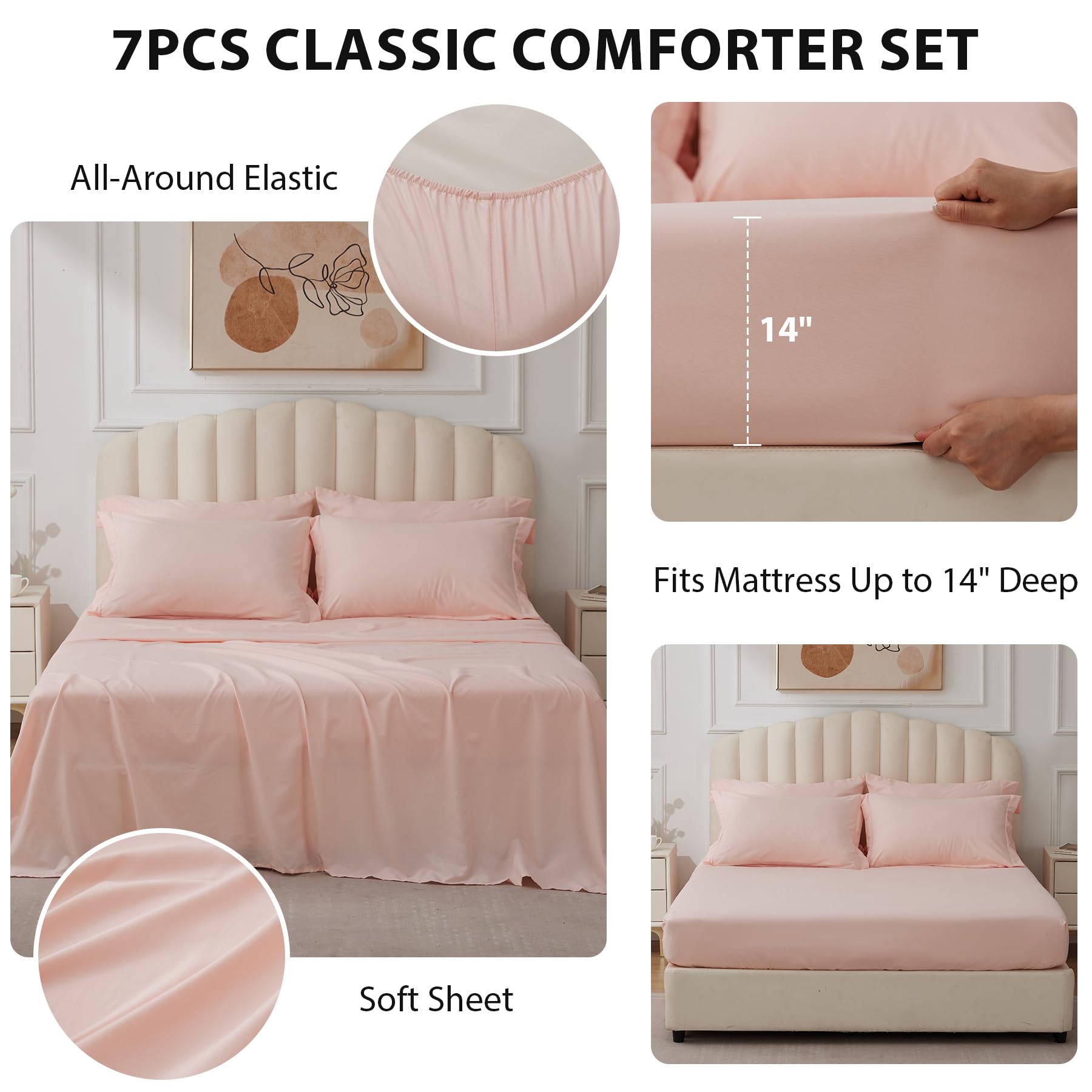 Velorose Queen bed-in-a-bag packaging showing complete 7-piece set.