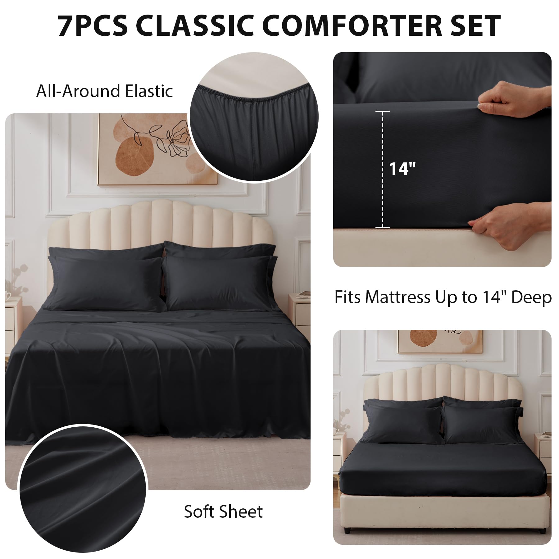Velorose 360 elastic fitted sheet showing deep pocket fit for secure sleep.
