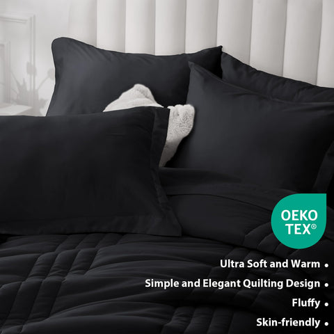 Velorose pillow shams and sheets create a coordinated, polished bedroom.