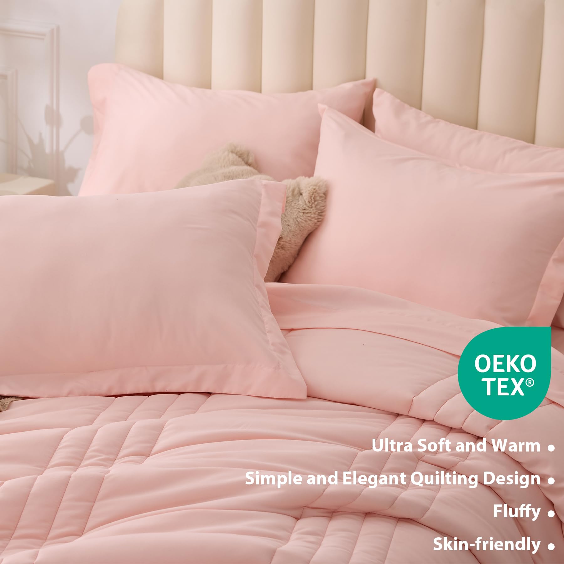 Velorose Queen pillow shams and cases arranged for a clean look.