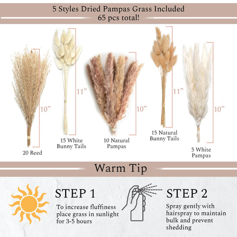 Boho modern VELOVA vases with dried stems for living room display.