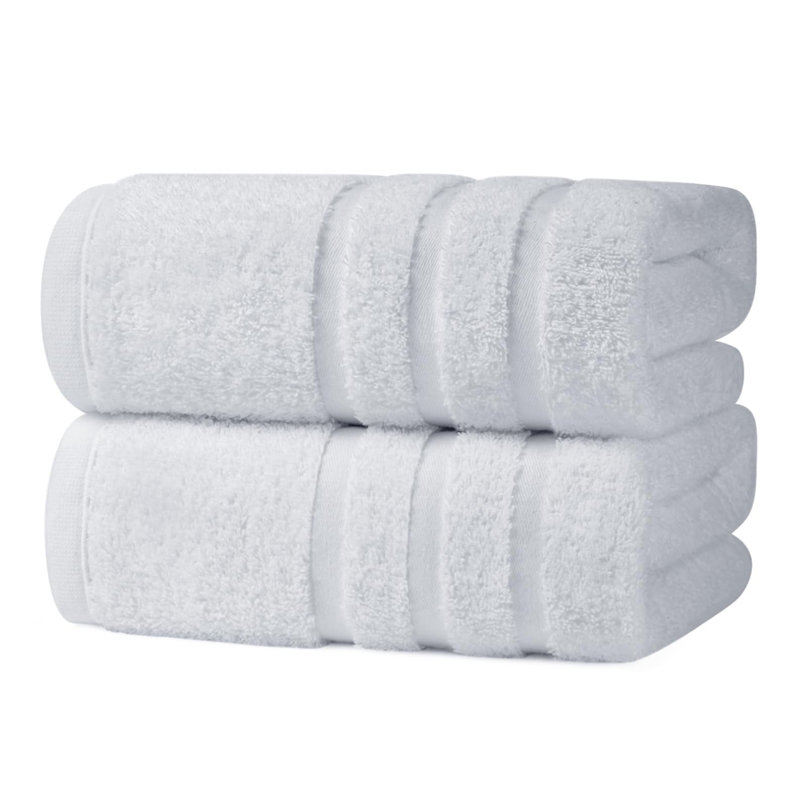 Velqora bath towel 30x60 folded white showing generous daily coverage