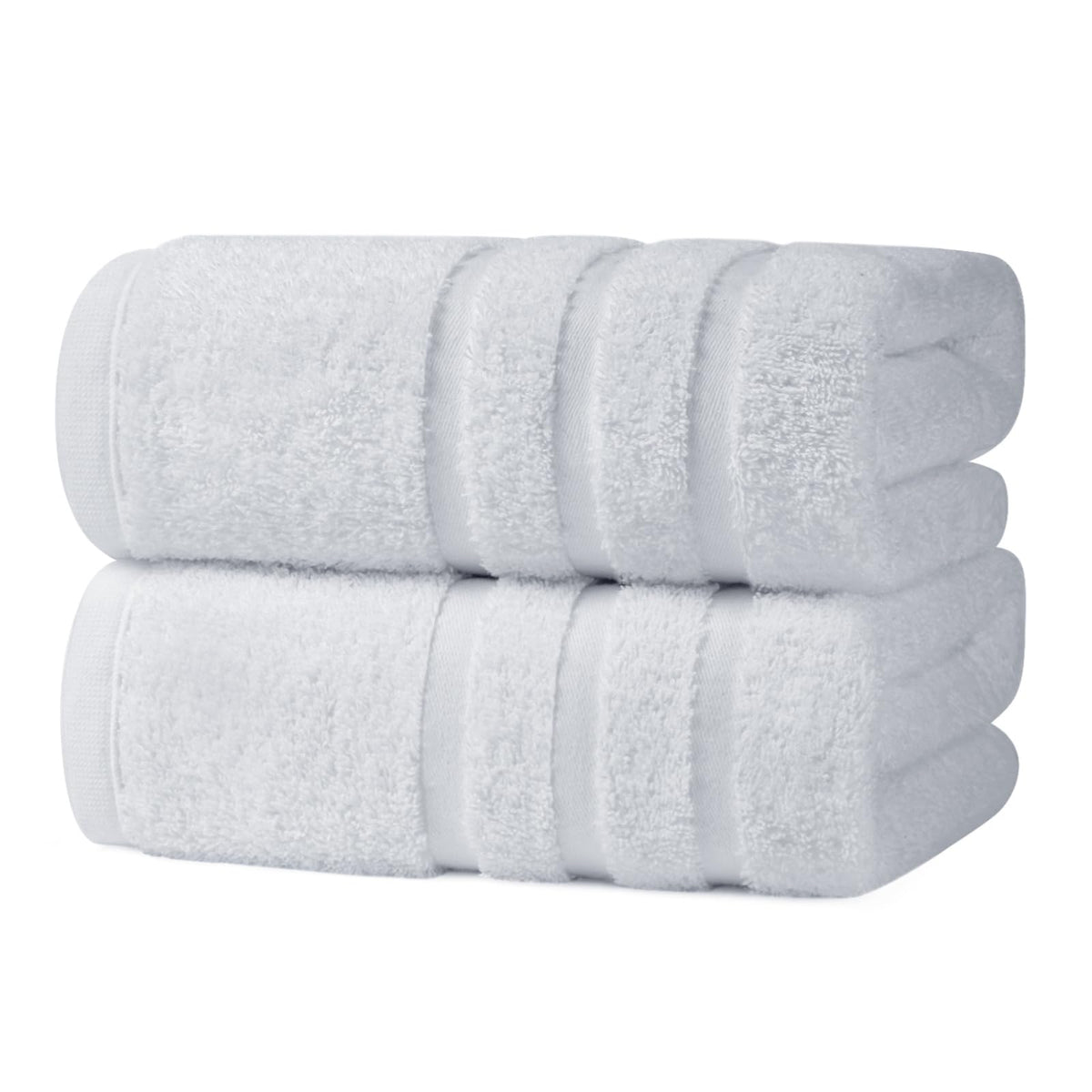 Velqora bath towel 30x60 folded white showing generous daily coverage