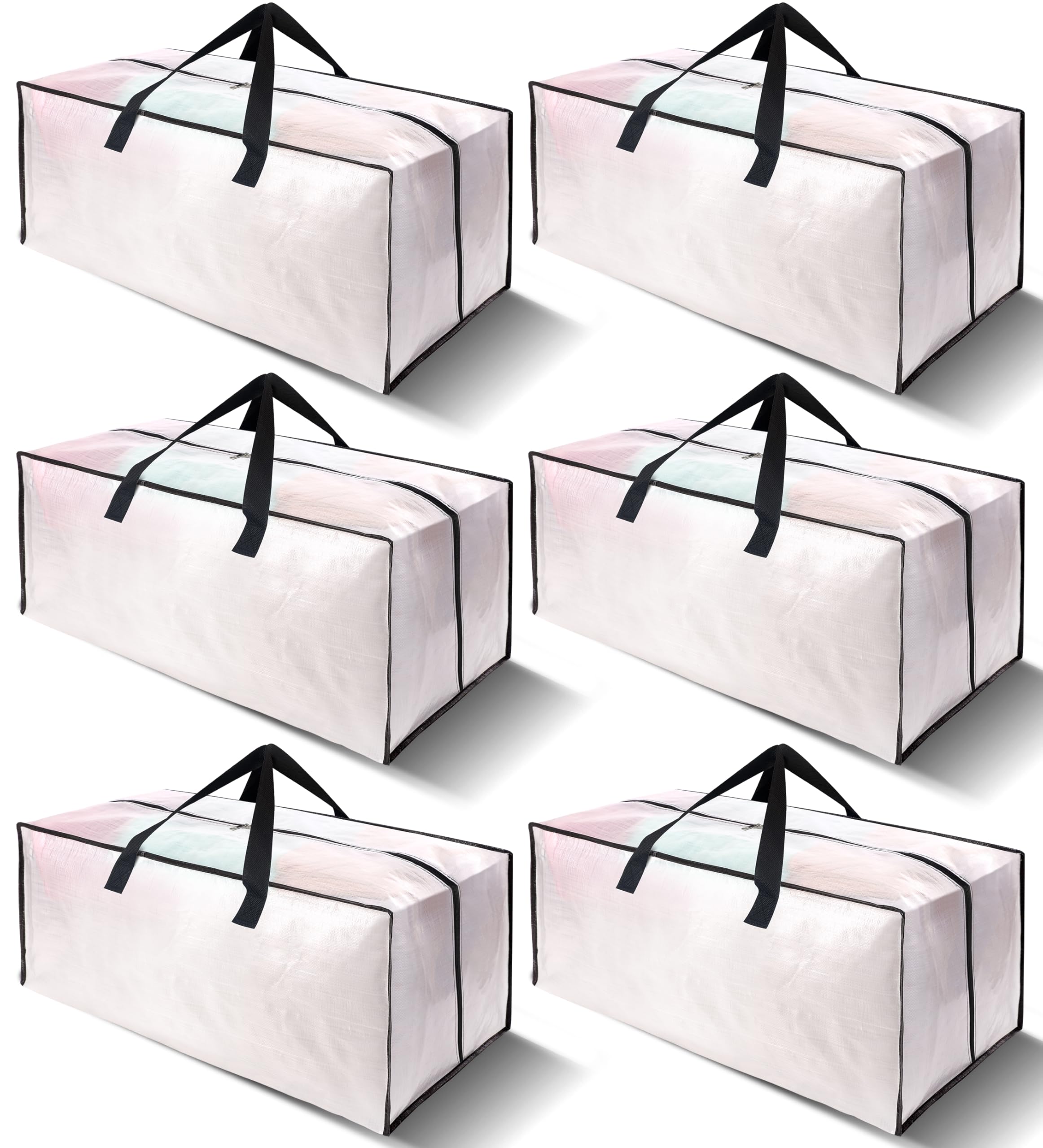 VELVETSURE six-pack moving bags folded flat for space-saving storage.