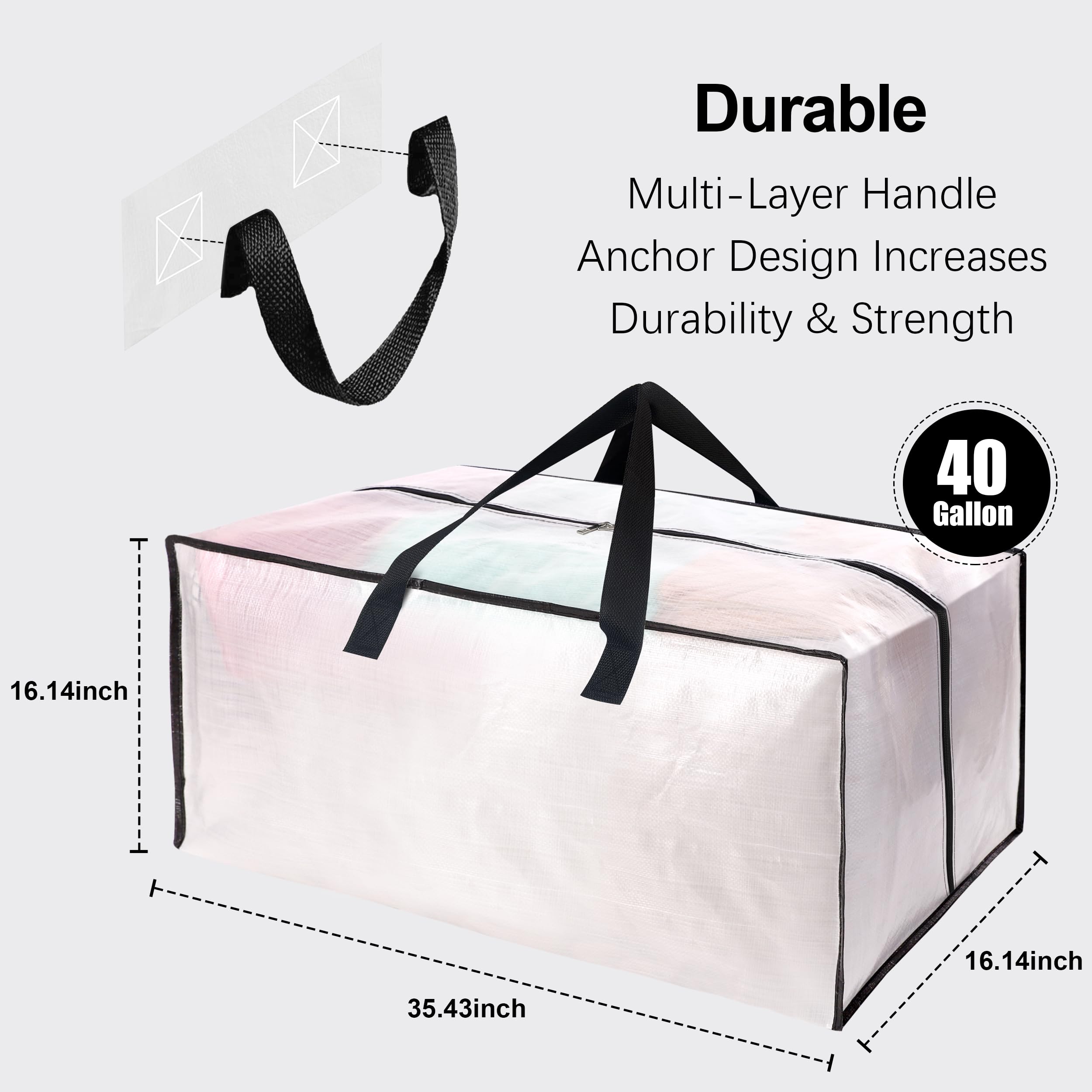 VELVETSURE extra-large 40-gallon bags ideal for dorm moves.